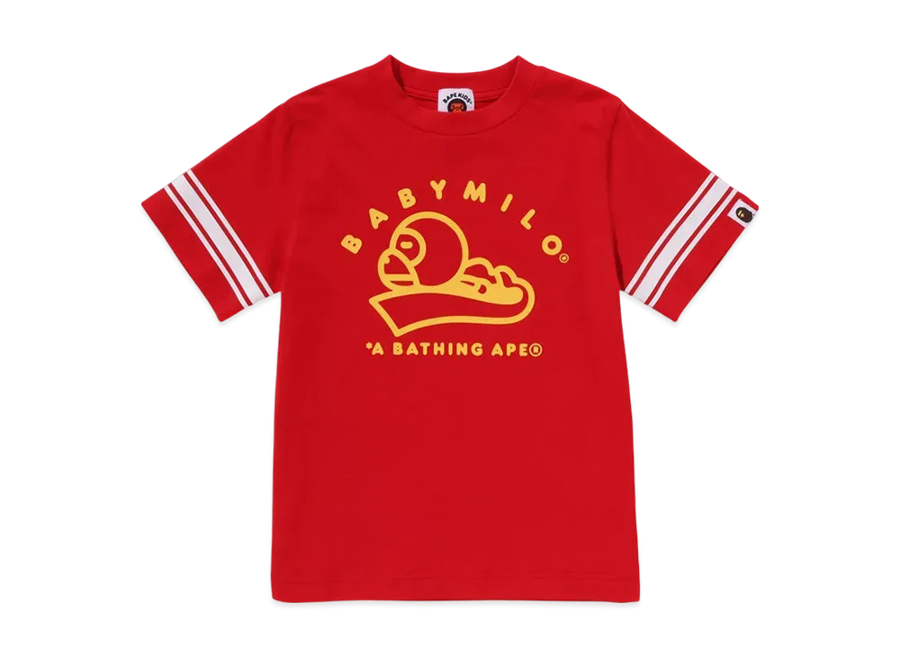 A BATHING APE Baby Milo Football Tee "Red"