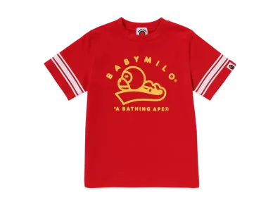 A BATHING APE Baby Milo Football Tee "Red"