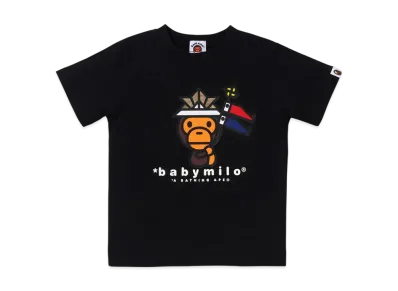 A BATHING APE Kabuto Baby Milo Tee "Black"