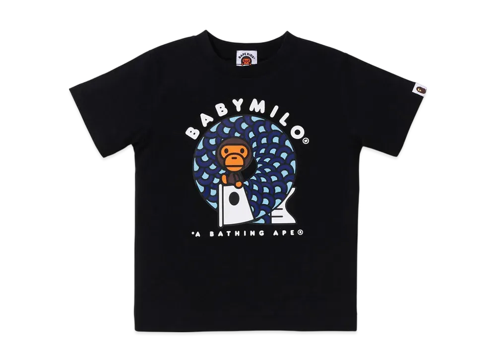 A BATHING APE Koinobori On Baby Milo Tee "Black"