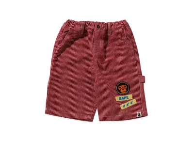 A BATHING APE Hickory Milo Patch Painter Shorts "Red"