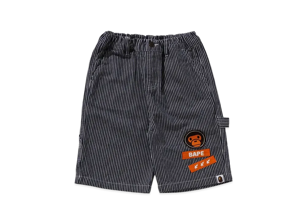A BATHING APE Hickory Milo Patch Painter Shorts "Navy"