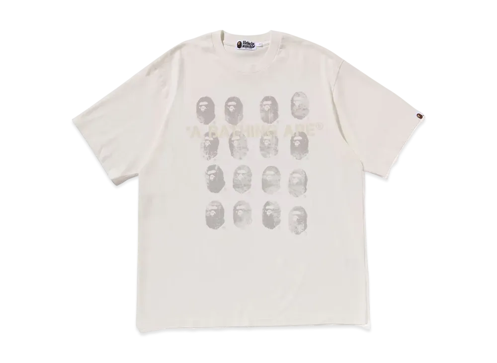 A BATHING APE Garment Dye Logo Relaxed Fit Tee "White"
