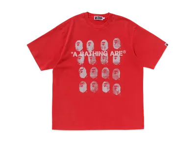 A BATHING APE Garment Dye Logo Relaxed Fit Tee "Red"
