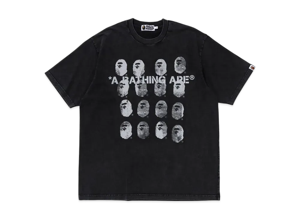 A BATHING APE Garment Dye Logo Relaxed Fit Tee "Black"