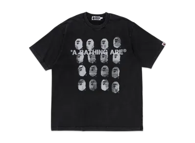 A BATHING APE Garment Dye Logo Relaxed Fit Tee "Black"