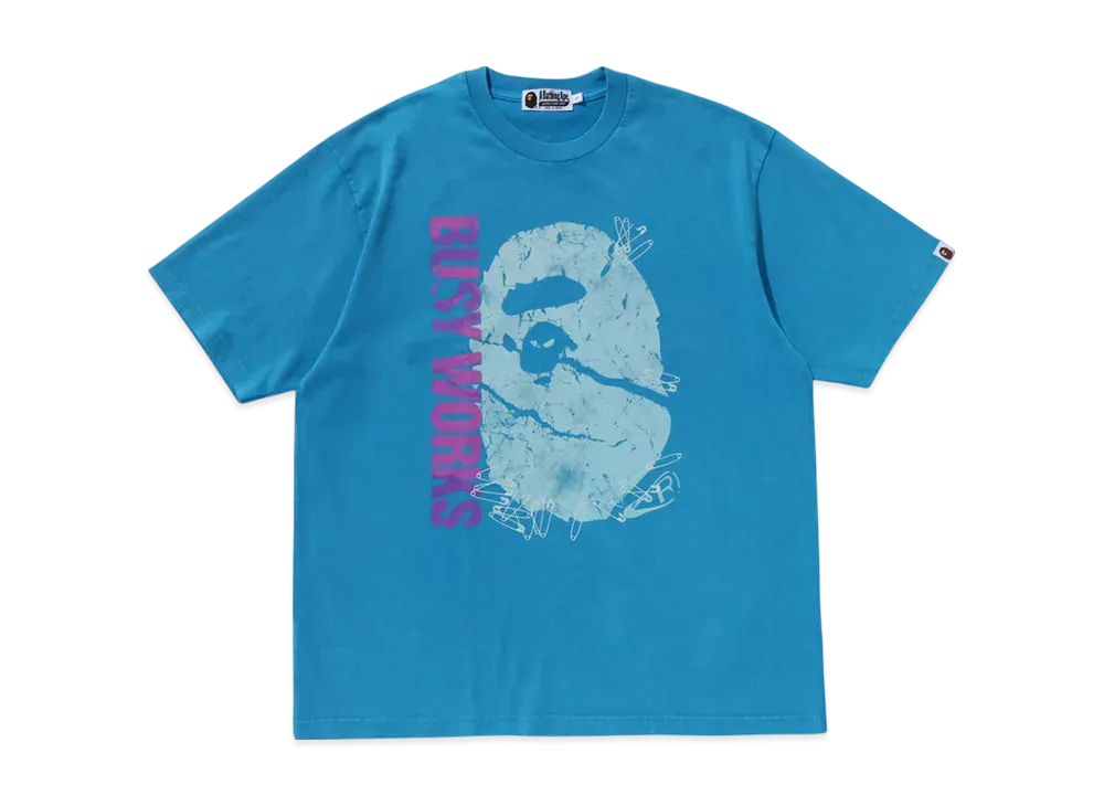 A BATHING APE Garment Dye Relaxed Fit Tee "Blue"