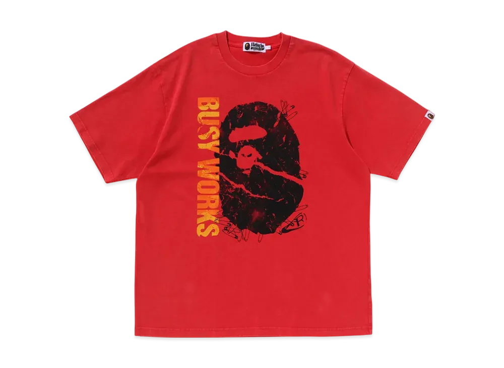 A BATHING APE Garment Dye Relaxed Fit Tee "Red"