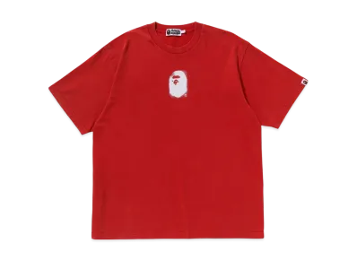 A BATHING APE Pigment Print Ape Head Relaxed Fit Tee "Red"