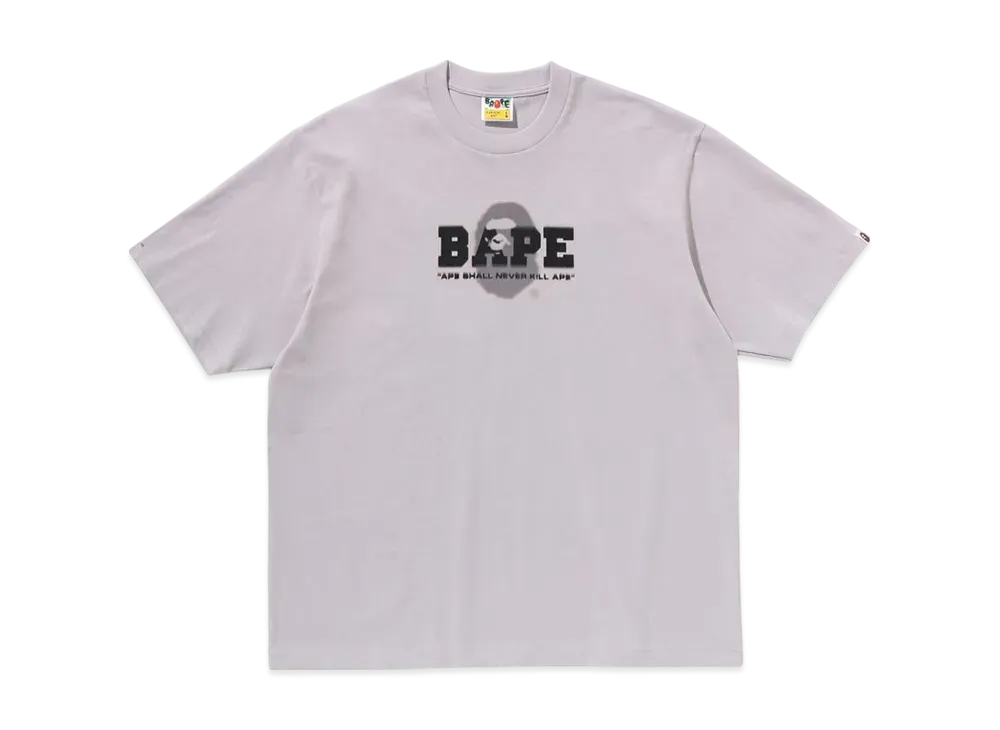 A BATHING APE Graffiti Logo Relaxed Fit Tee "Gray"