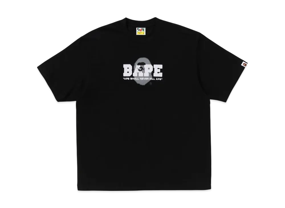A BATHING APE Graffiti Logo Relaxed Fit Tee "Black"