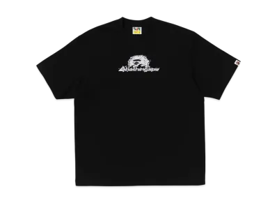 A BATHING APE Raindrop Ape Head Logo Relaxed Fit Tee "Black"