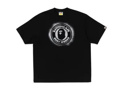 A BATHING APE Spray Print Busy Works Relaxed Fit Tee "Black"
