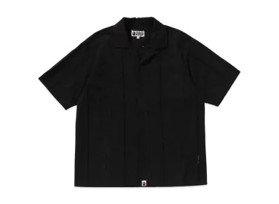 A BATHING APE Embroidery Open Collar Ss Shirt "Black"