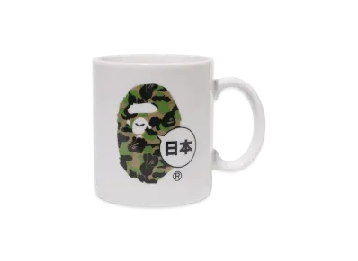 A BATHING APE Abc Camo Japan Ape Head Mug "White"