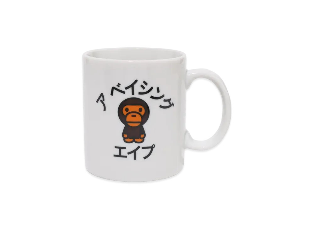 A BATHING APE Baby Milo Katakana Mug "White"