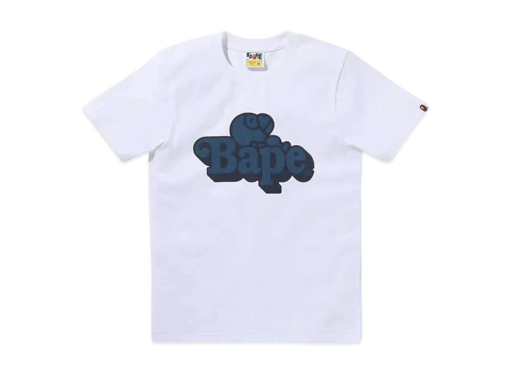 A BATHING APE Denim Milo On Bape Tee "White"