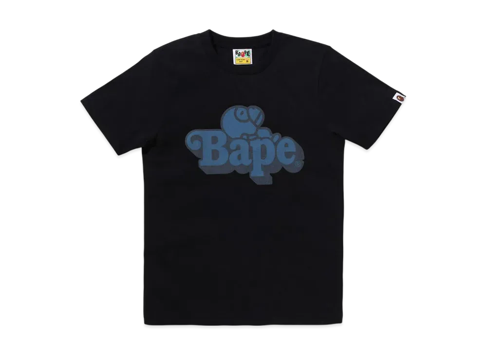 A BATHING APE Denim Milo On Bape Tee "Black"