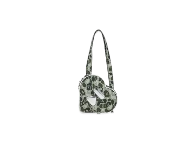 A BATHING APE Logo Heart Shape Bag GRN "Green"