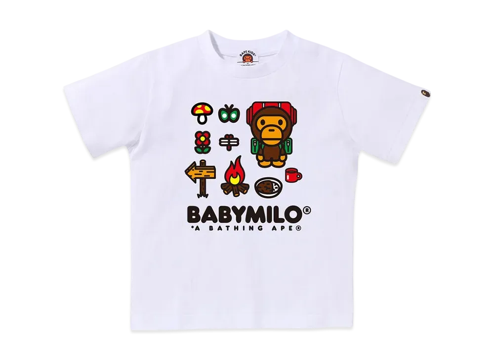 A BATHING APE Baby Milo Camp Tee "White"
