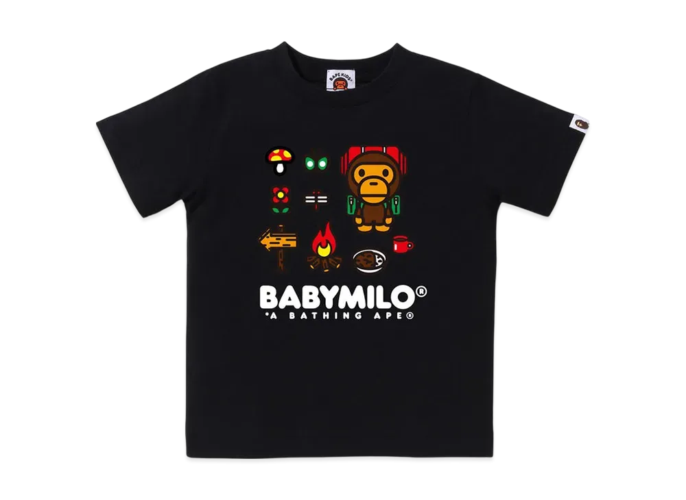 A BATHING APE Baby Milo Camp Tee "Black"