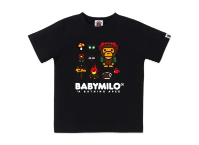 A BATHING APE Baby Milo Camp Tee "Black"