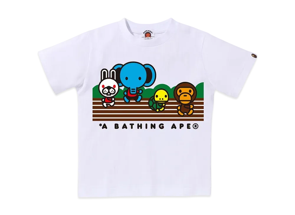 A BATHING APE Baby Milo Friends Foot Race Tee "White"