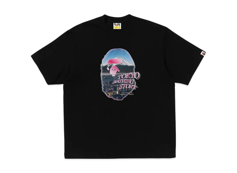 A BATHING APE Cityscape Ape Head Relaxed Fit Tee "Black"