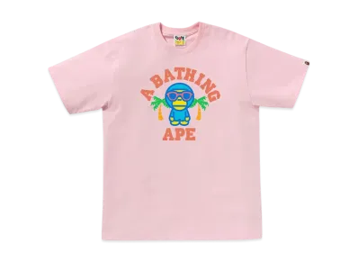 A BATHING APE Colors Milo College Summer Tee "Pink"