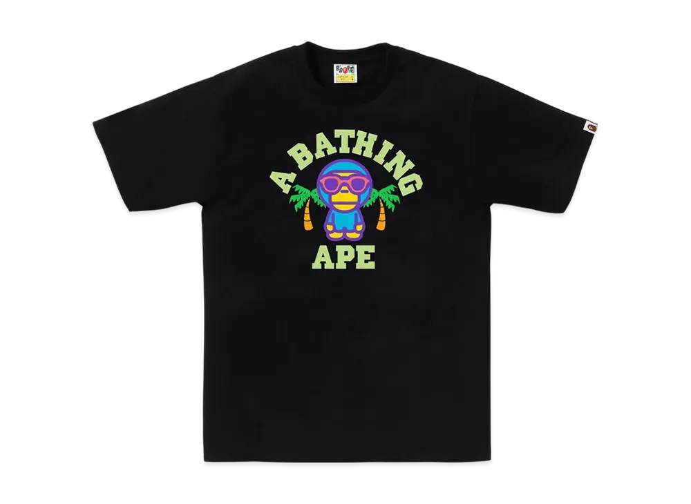 A BATHING APE Colors Milo College Summer Tee "Black"