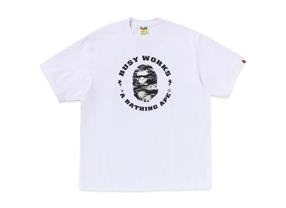 A BATHING APE Palm Tree Camo Busy Works Sta Relaxed Fit Tee "White"
