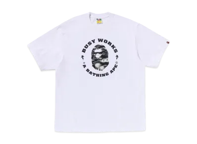 A BATHING APE Palm Tree Camo Busy Works Sta Relaxed Fit Tee "White"
