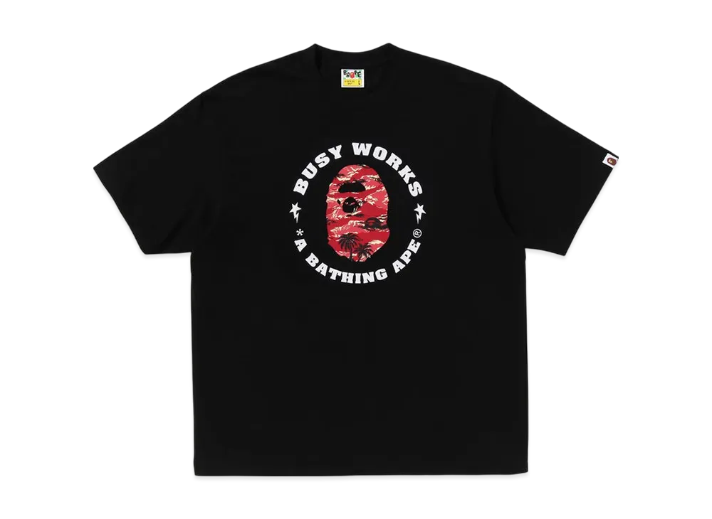 A BATHING APE Palm Tree Camo Busy Works Sta Relaxed Fit Tee "Black"
