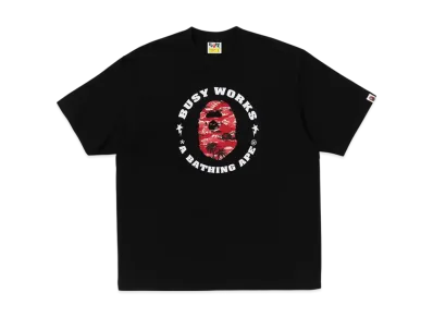 A BATHING APE Palm Tree Camo Busy Works Sta Relaxed Fit Tee "Black"