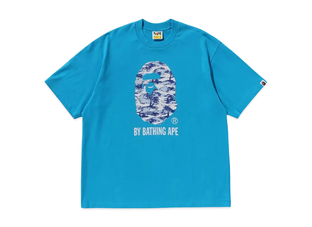 A BATHING APE Palm Tree Camo By Bathing Ape Relaxed Fit Tee "Blue"