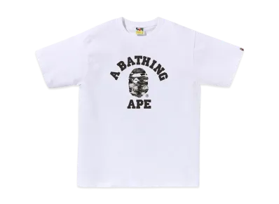 A BATHING APE Palm Tree Camo College Tee "White//Black"