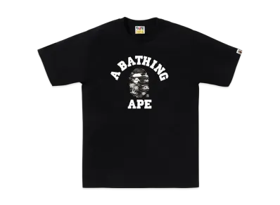 A BATHING APE Palm Tree Camo College Tee "Black/Black"