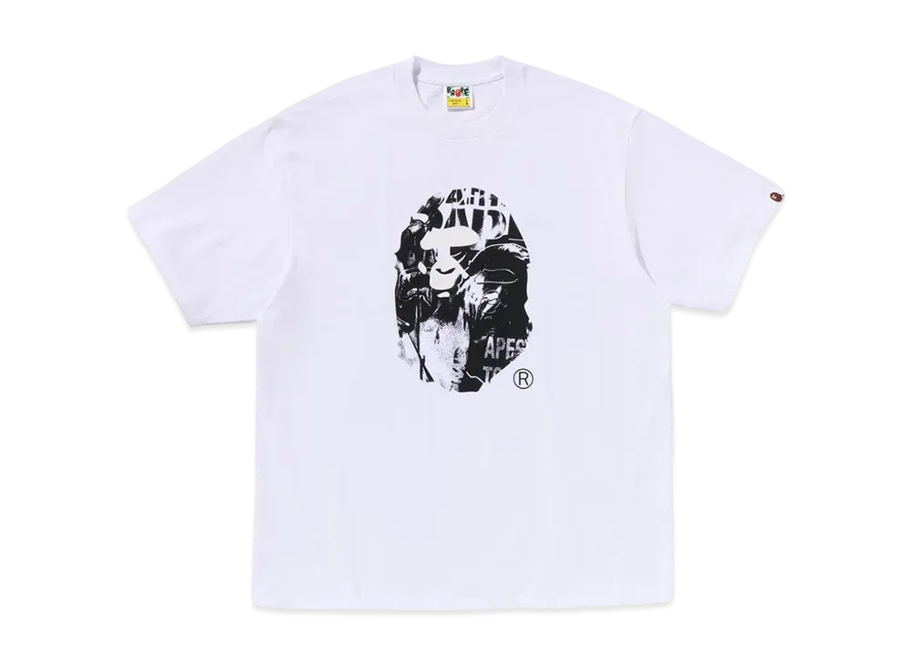 A BATHING APE Photo Print Ape Head Relaxed Fit Tee "White"