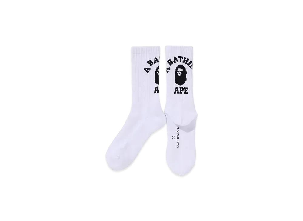 A BATHING APE College Socks "White"