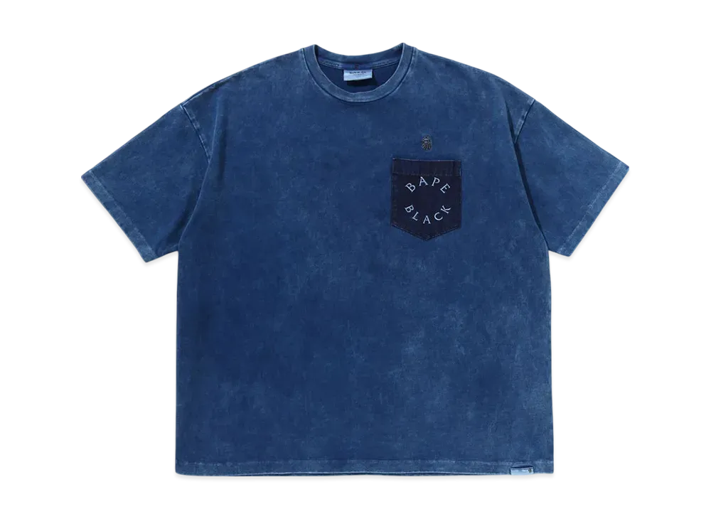 A BATHING APE Bape Black Paisley Pocket Tee #1 "Lightindi"