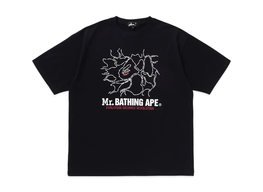 A BATHING APE Print Tee "Navy"