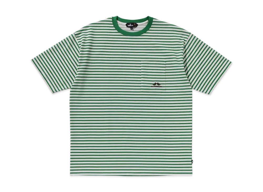 A BATHING APE Stripe Print Tee #1 "Green"
