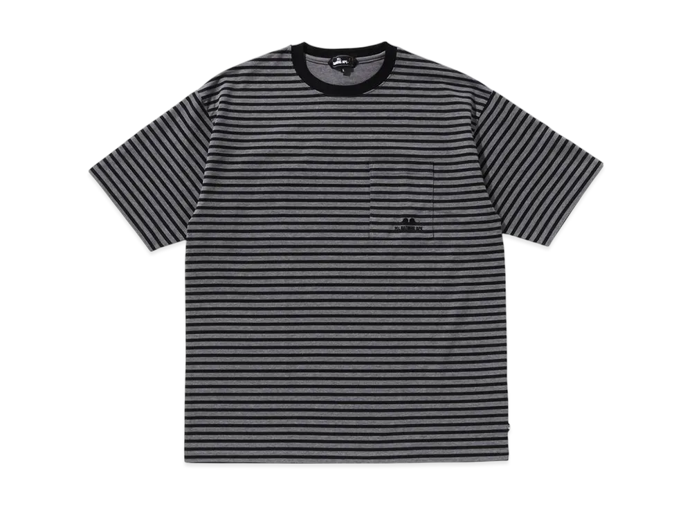 A BATHING APE Stripe Print Tee #1 "Black"