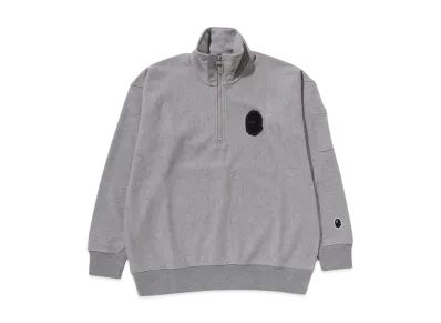 A BATHING APE Half Zip Pull Over Sweat Shirt #1 "Gray"