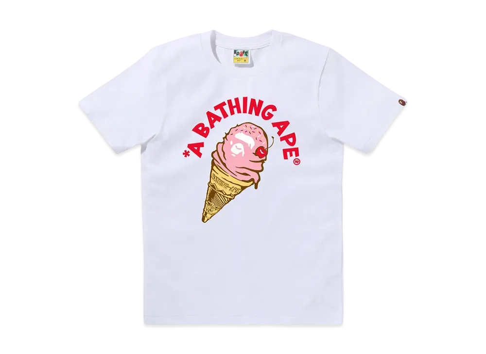 A BATHING APE Ice Cream Tee "White/Pink"