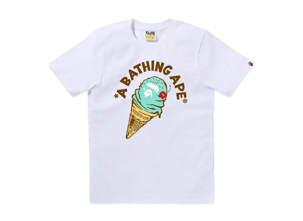 A BATHING APE Ice Cream Tee "White/Sax"