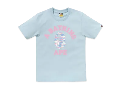 A BATHING APE Palm Tree Camo College Tee "Sax"