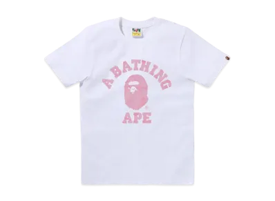 A BATHING APE Solid Camo College Tee "White/Pink"