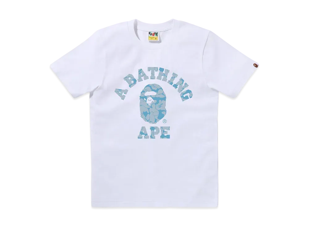 A BATHING APE Solid Camo College Tee "White/Sax"