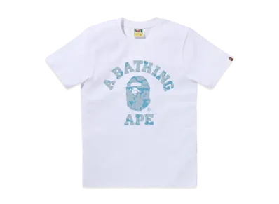 A BATHING APE Solid Camo College Tee "White/Sax"